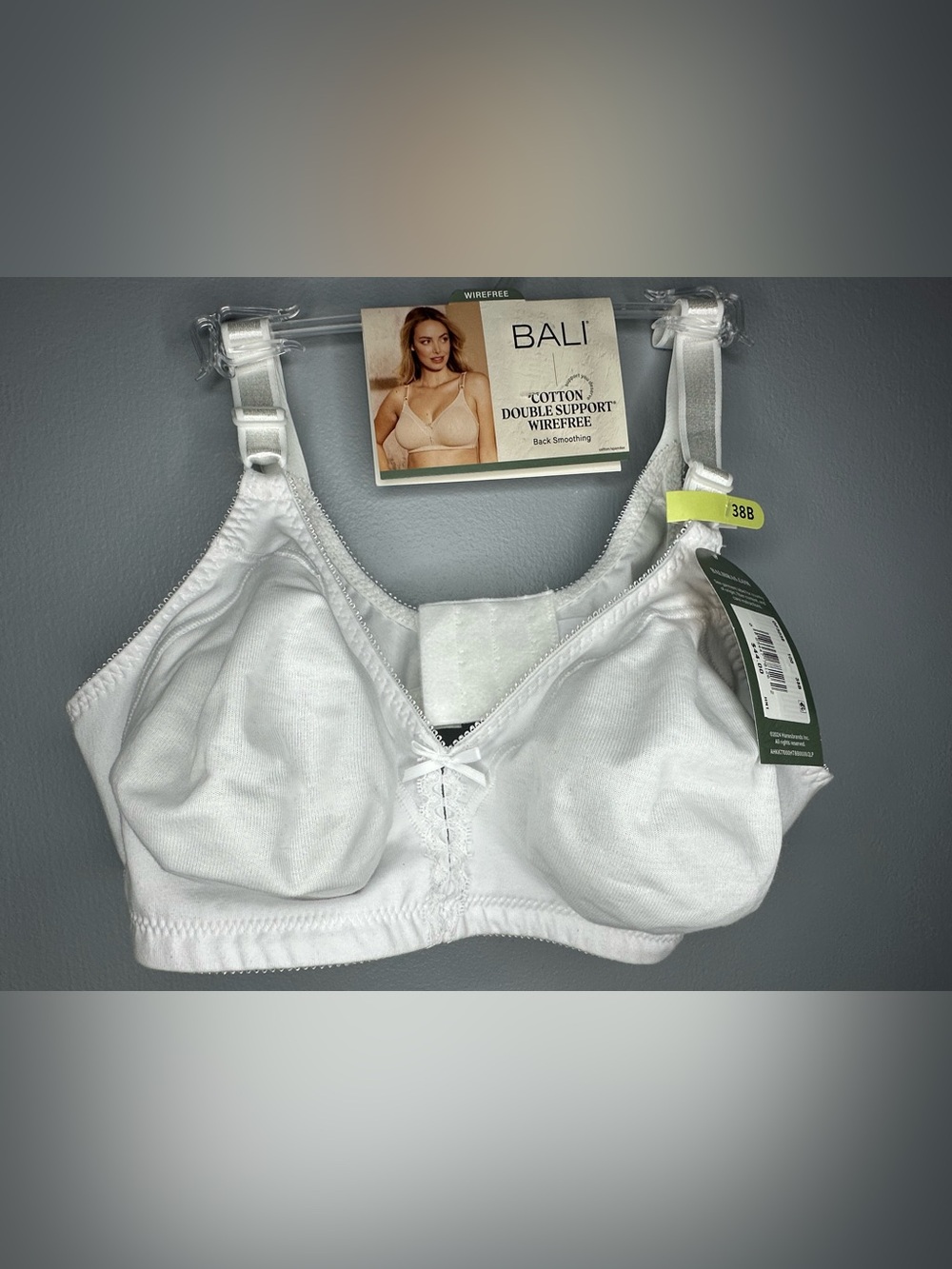 Bali Cotton Double Support Wirefree Bra - White